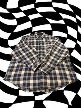 Vintage Rusty black and beige plaid flannel shirt